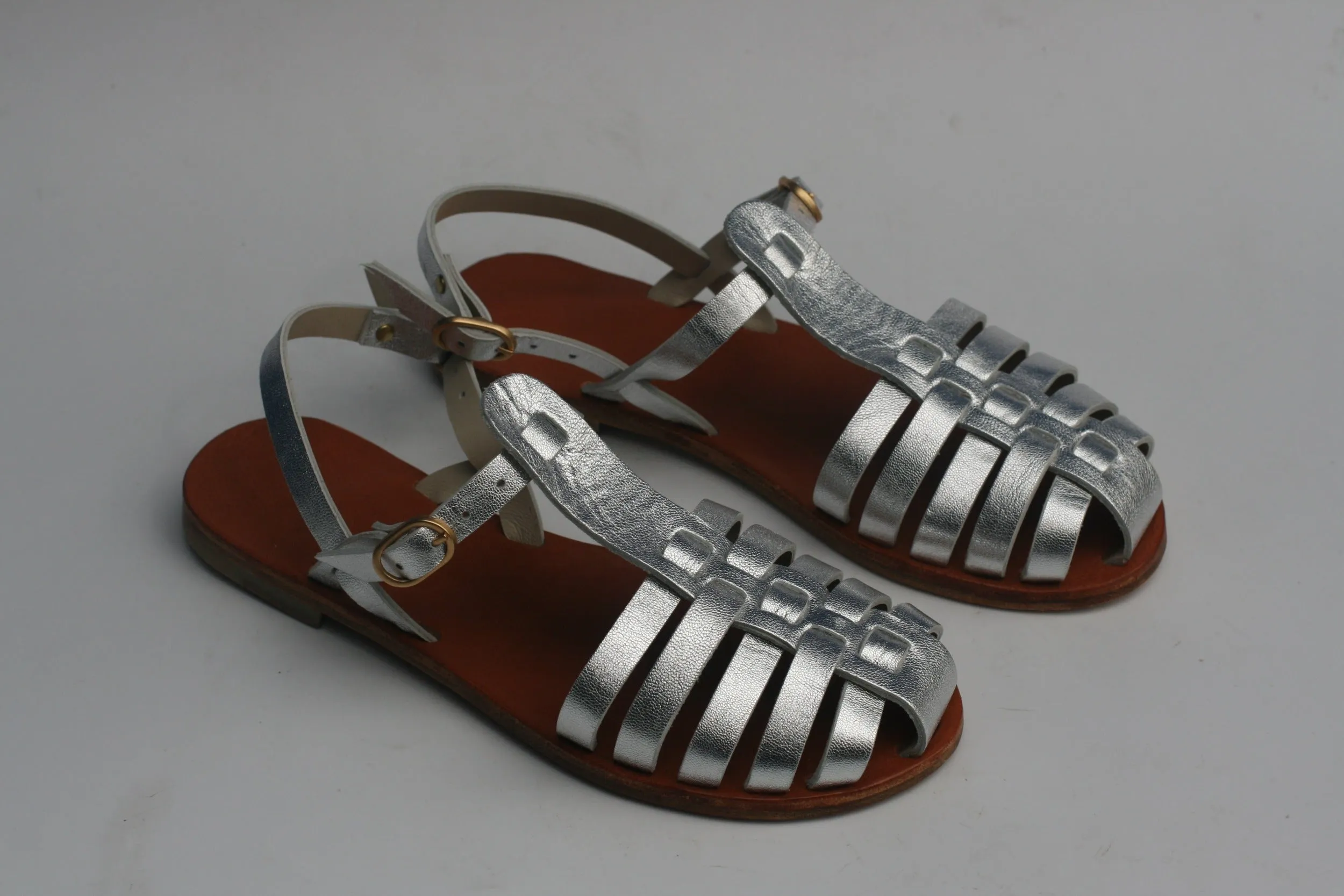 Silver - Camel Sole - Fisherman Sandals